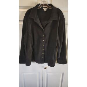 C.J. Banks Women's Plus Size Faux Suede Button-Down Shirt Jacket, Size 3X